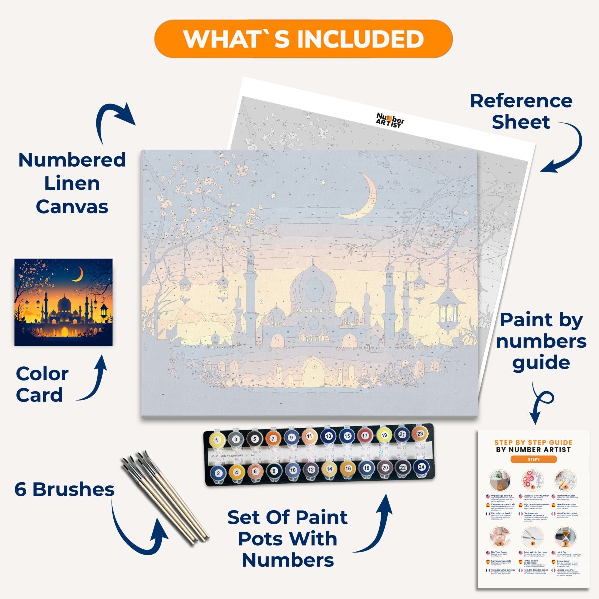 Minaret Skyline - Number Artist Diamond Painting Kits