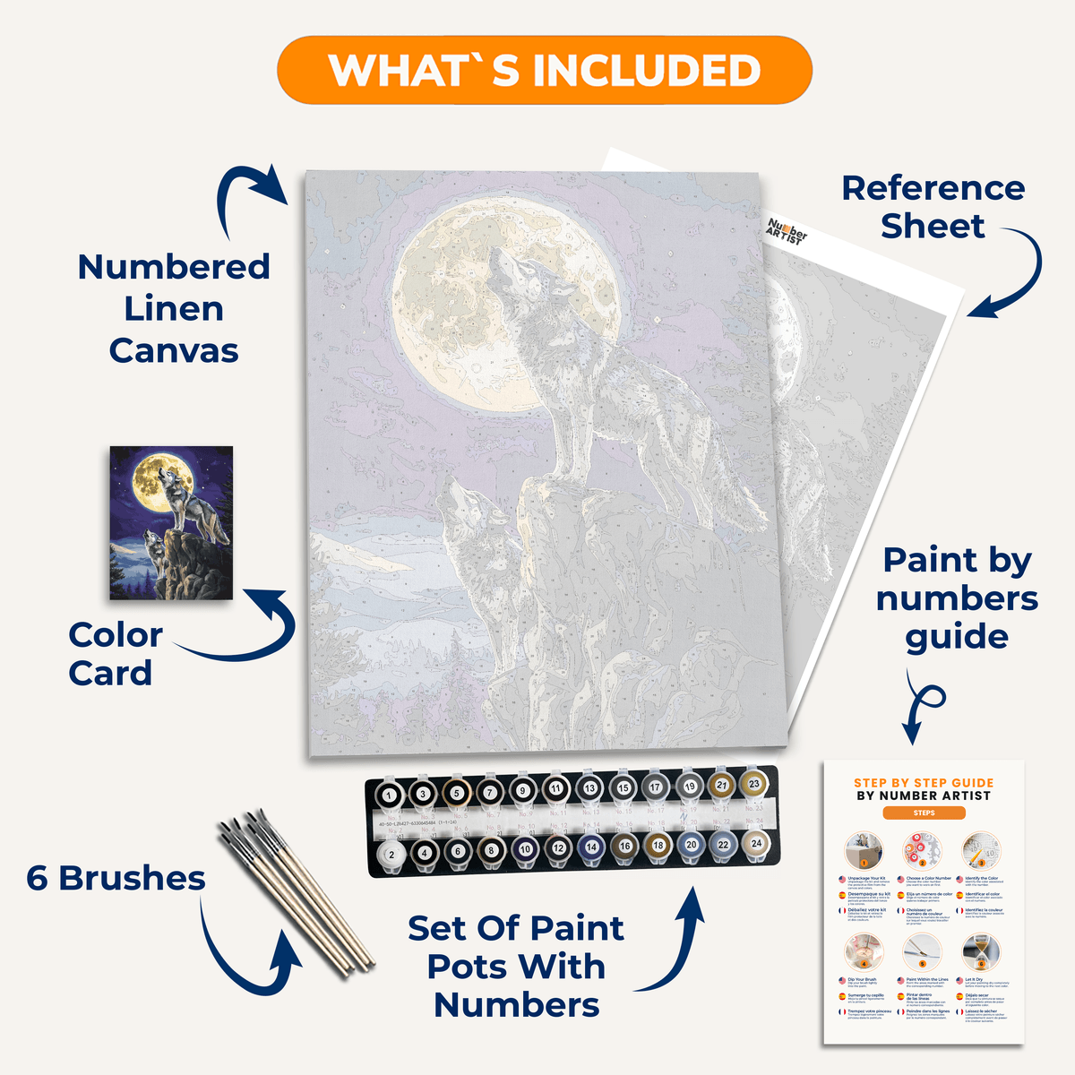 Moonlight Howl - Number Artist Paint by Numbers Kits