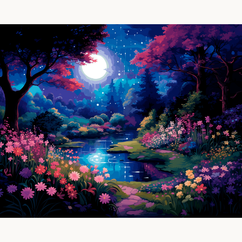 Moonlit Garden - Number Artist Diamond Painting Kits