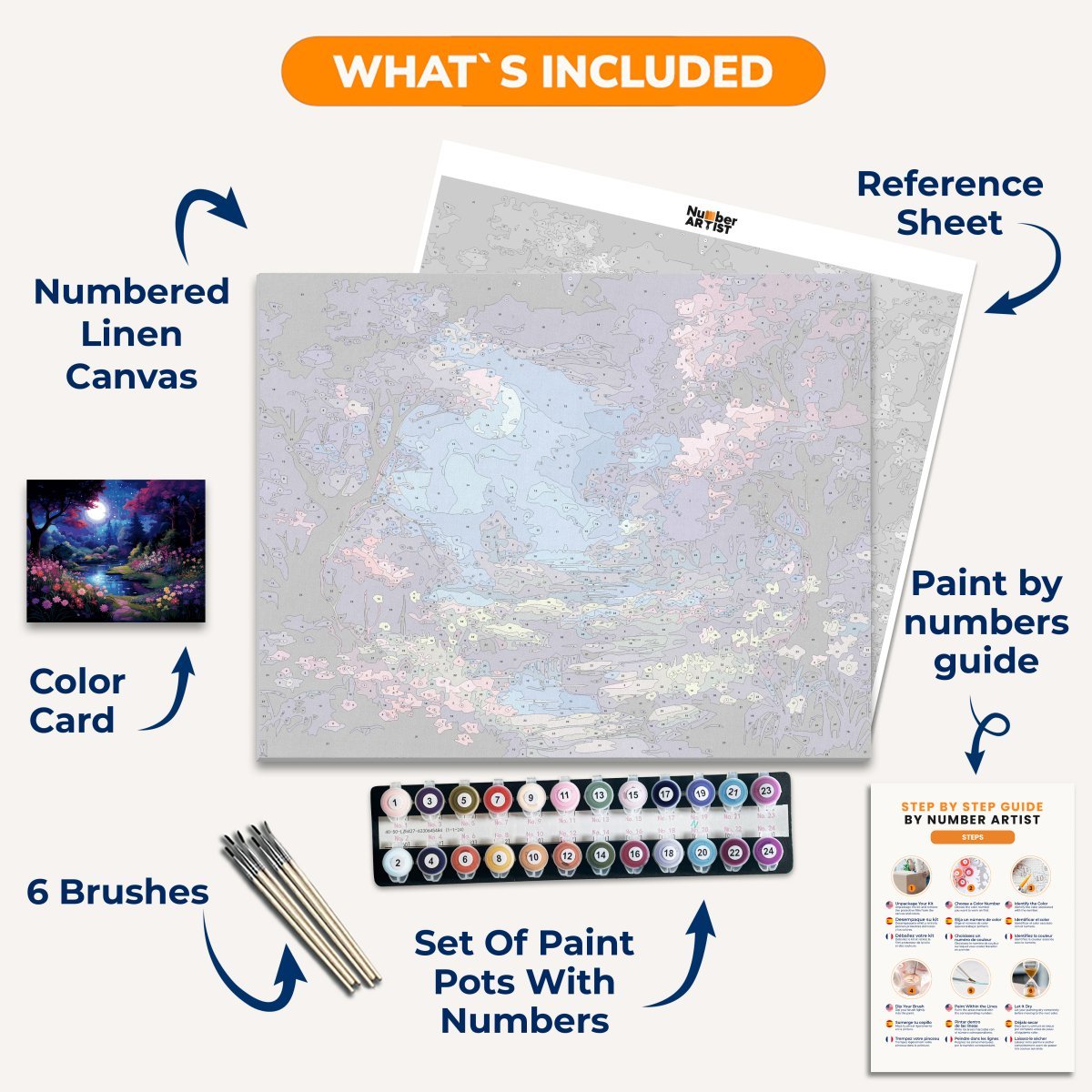Moonlit Garden - Number Artist Diamond Painting Kits