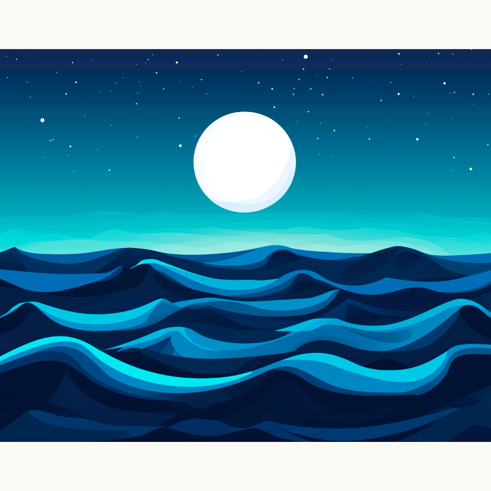 Moonlit Waves - Number Artist Diamond Painting Kits