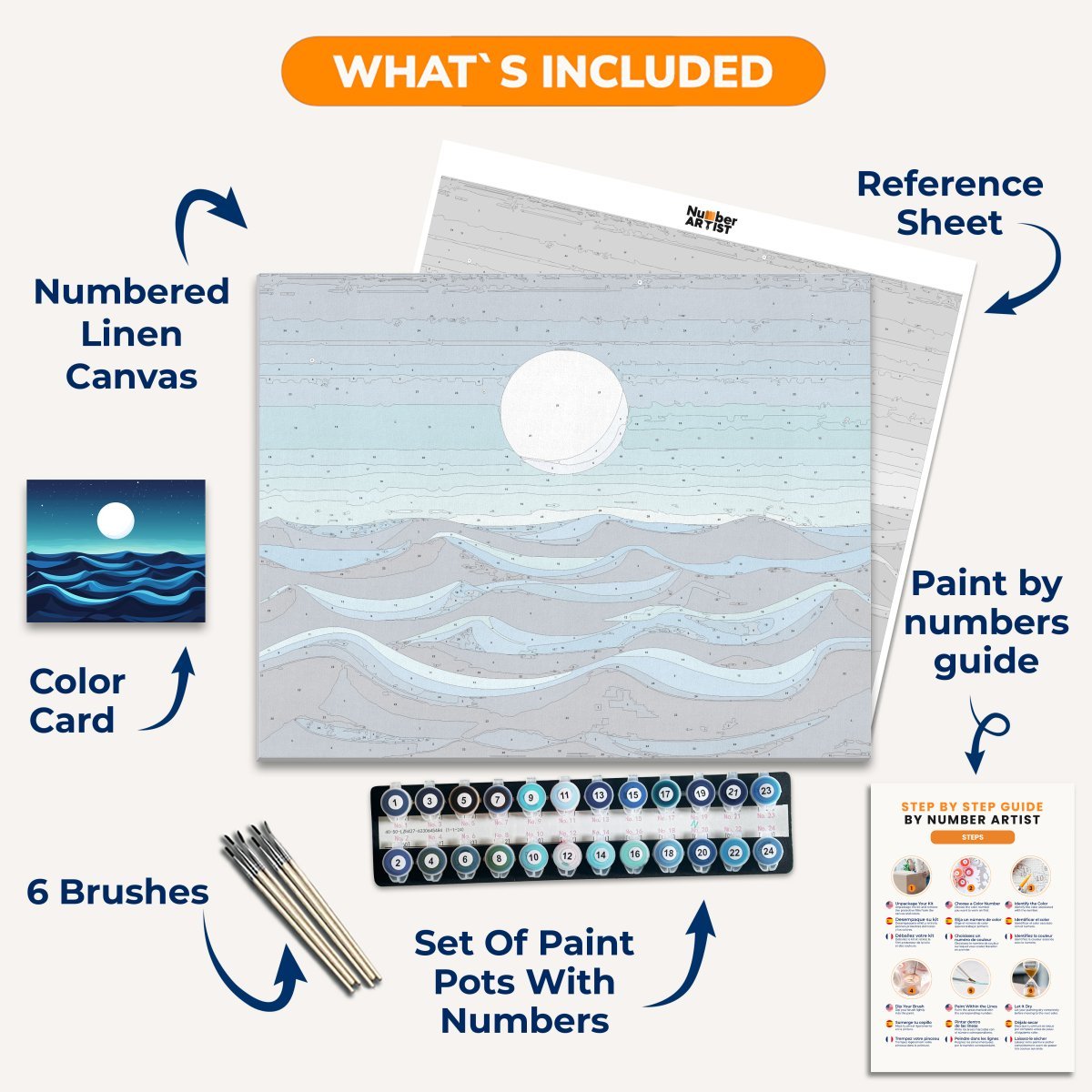 Moonlit Waves - Number Artist Diamond Painting Kits
