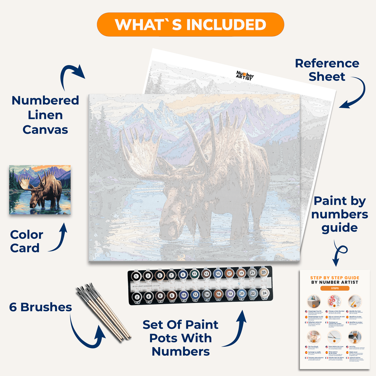 Moose Landscape - Number Artist Paint by Numbers Kits