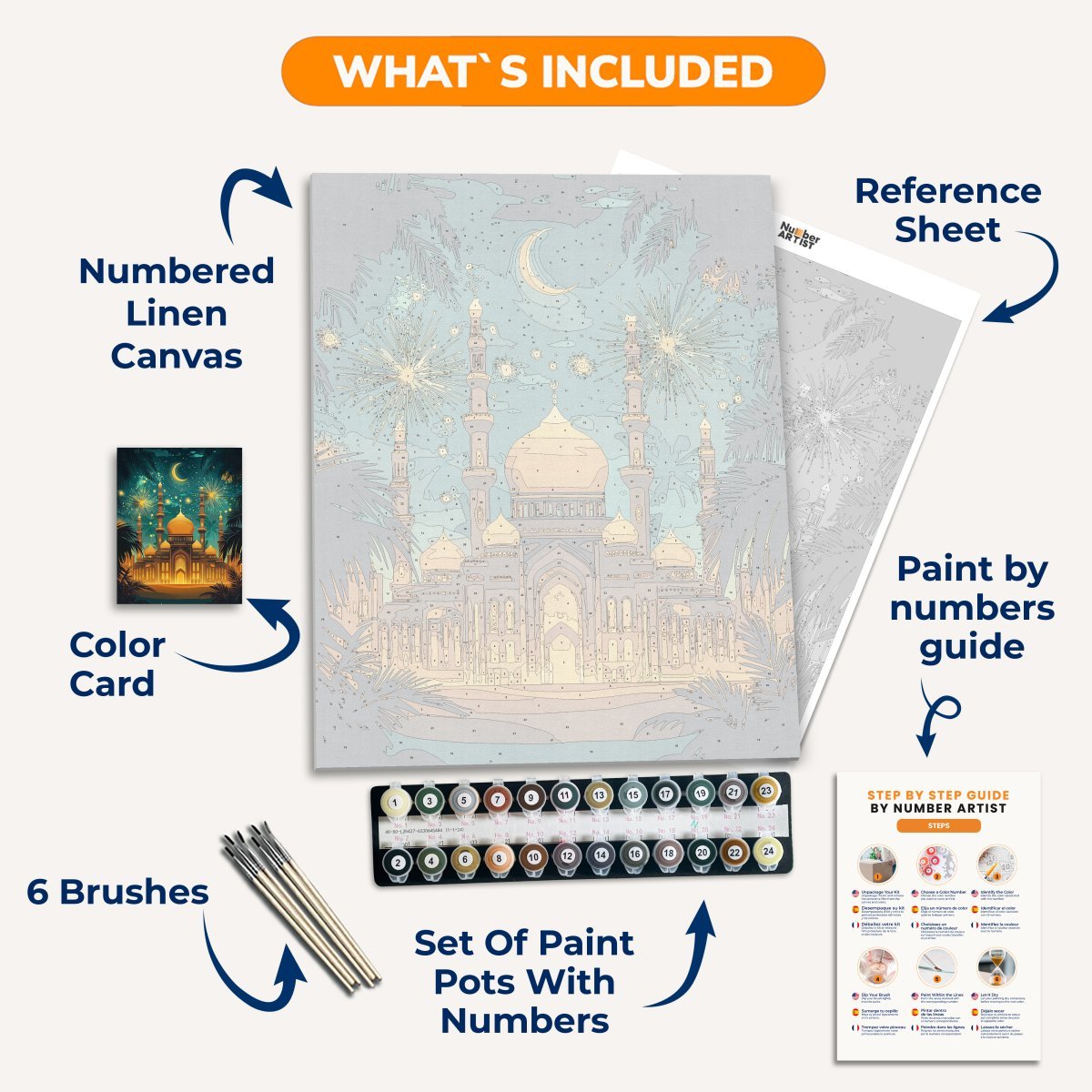 Mosque Fireworks - Number Artist Diamond Painting Kits