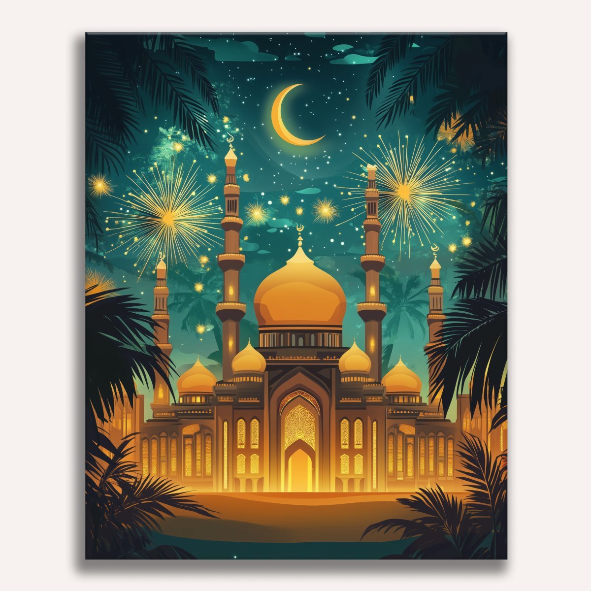 Mosque Fireworks - Number Artist Diamond Painting Kits