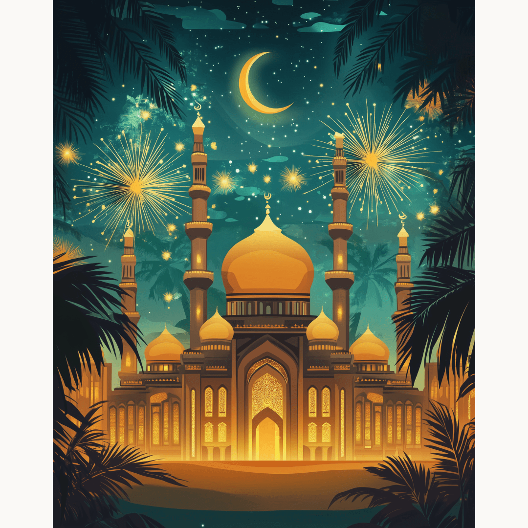 Mosque Fireworks - Number Artist Diamond Painting Kits