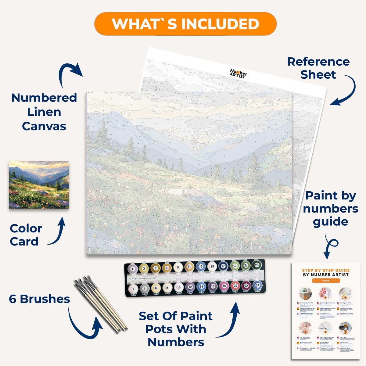 Mountain Chain View - Number Artist Diamond Painting Kits