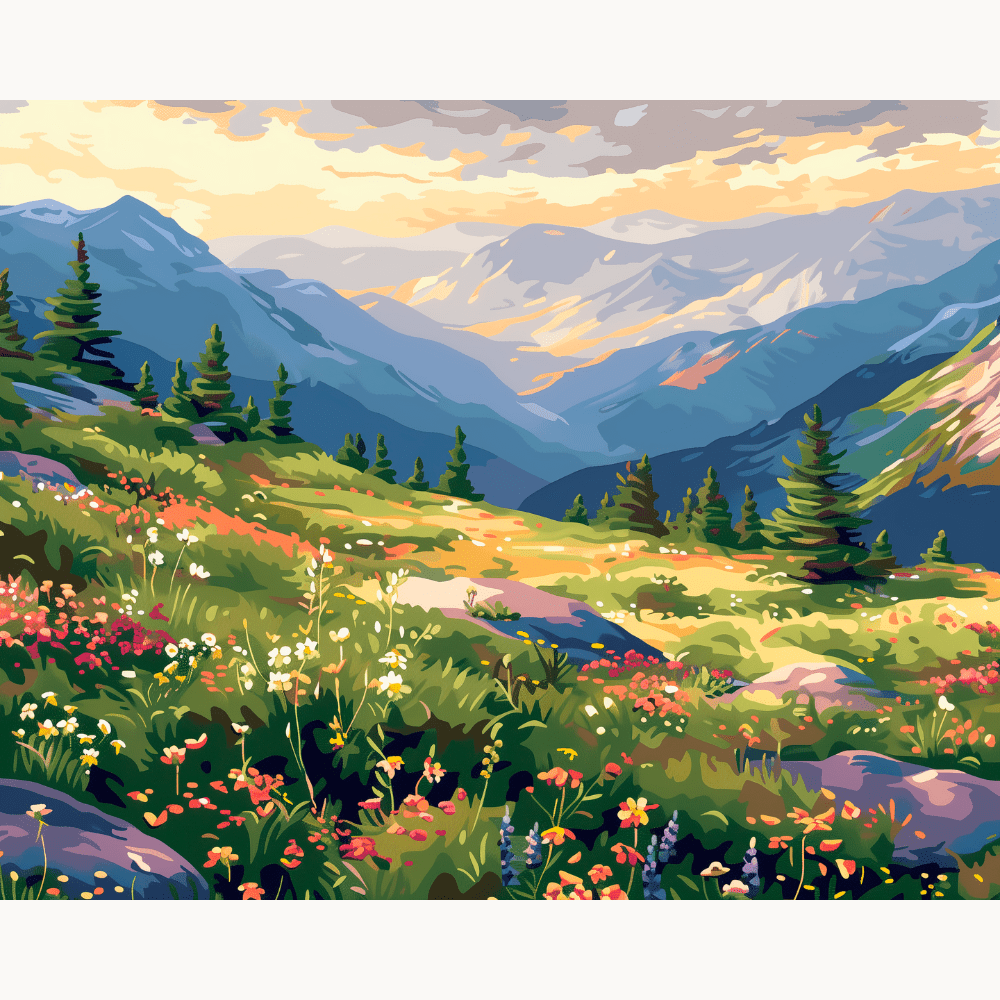 Mountain Chain View - Number Artist Diamond Painting Kits