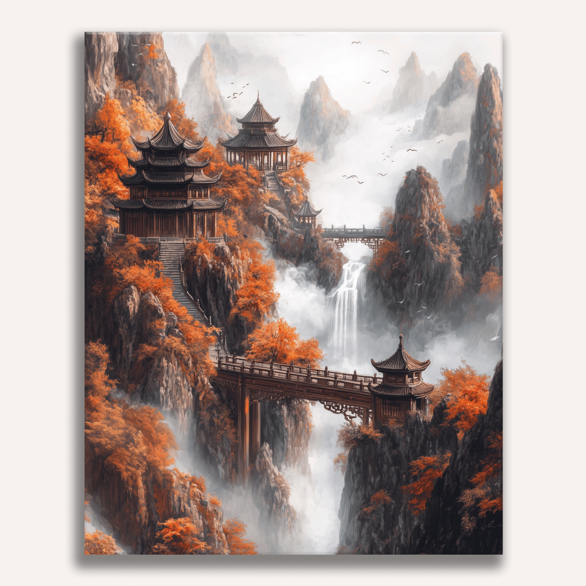Mountain Pagoda - Number Artist Diamond Painting Kits
