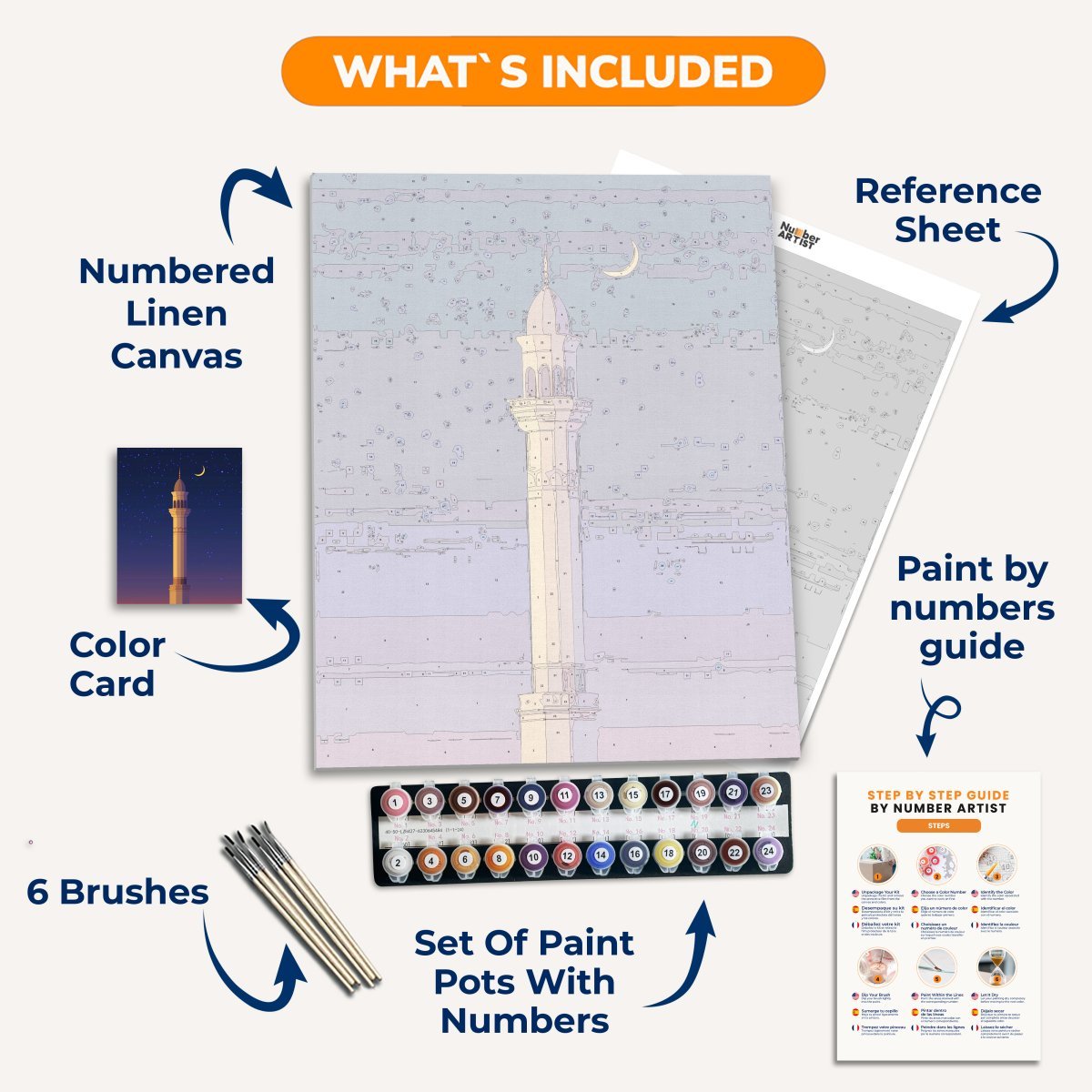 Night Sky Minaret - Number Artist Diamond Painting Kits