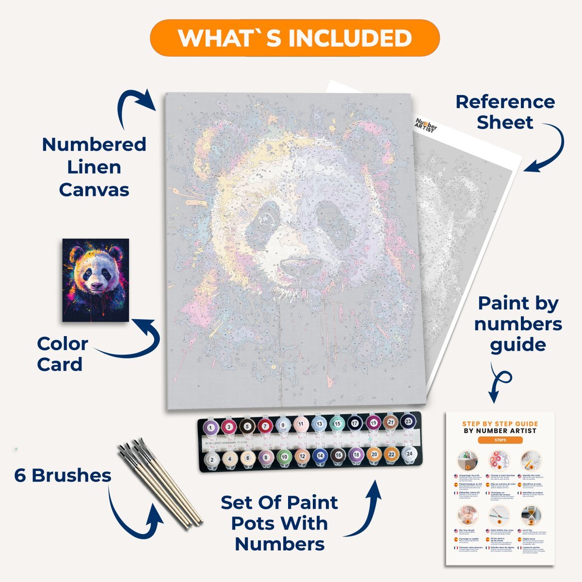 Panda Cub Artist - Number Artist Diamond Painting Kits