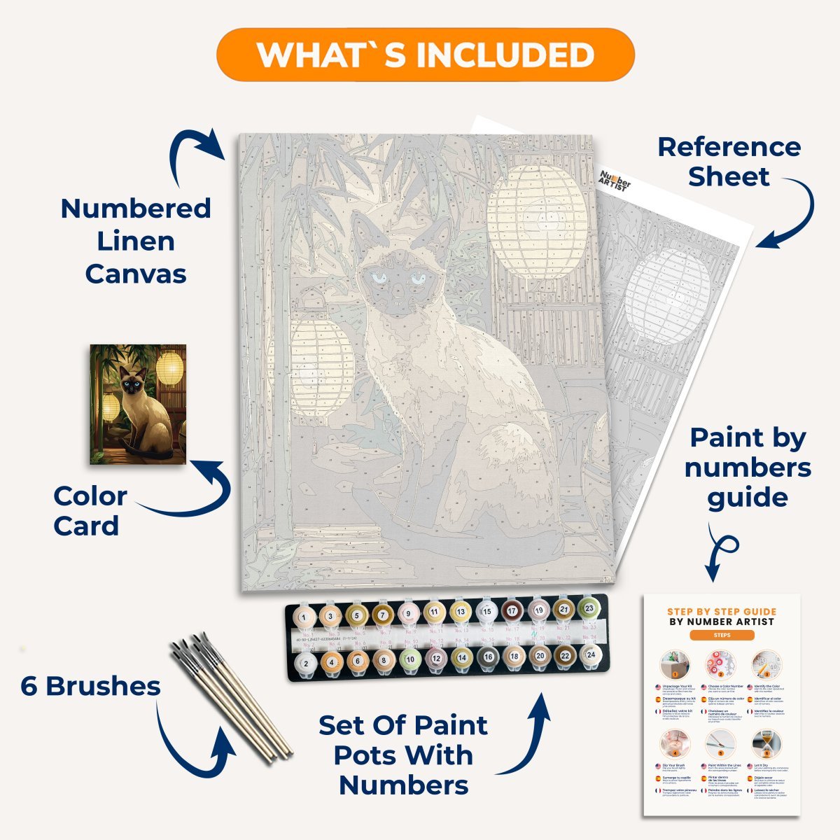 Peaceful Siamese - Number Artist Diamond Painting Kits