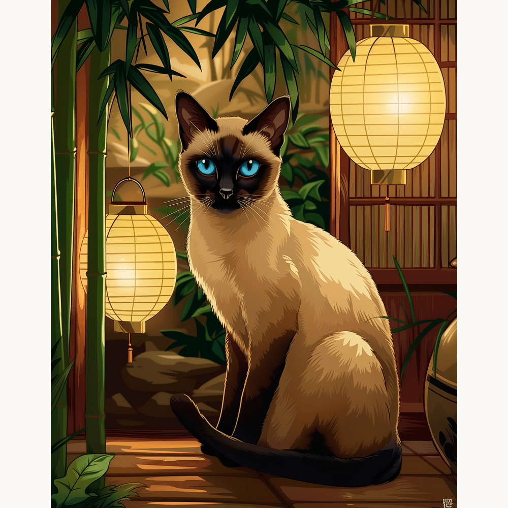 Peaceful Siamese - Number Artist Diamond Painting Kits
