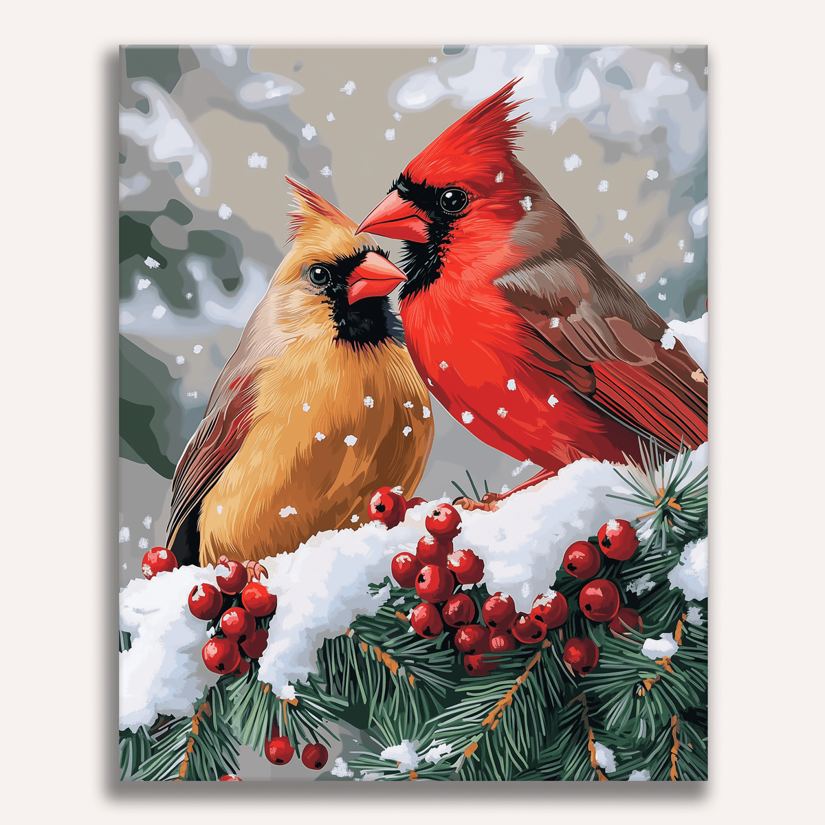 Perched Cardinals - Number Artist Paint by Numbers Kits