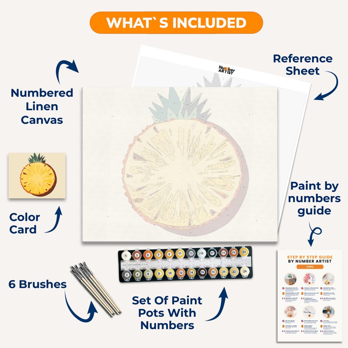 Pineapple Slice - Number Artist Diamond Painting Kits