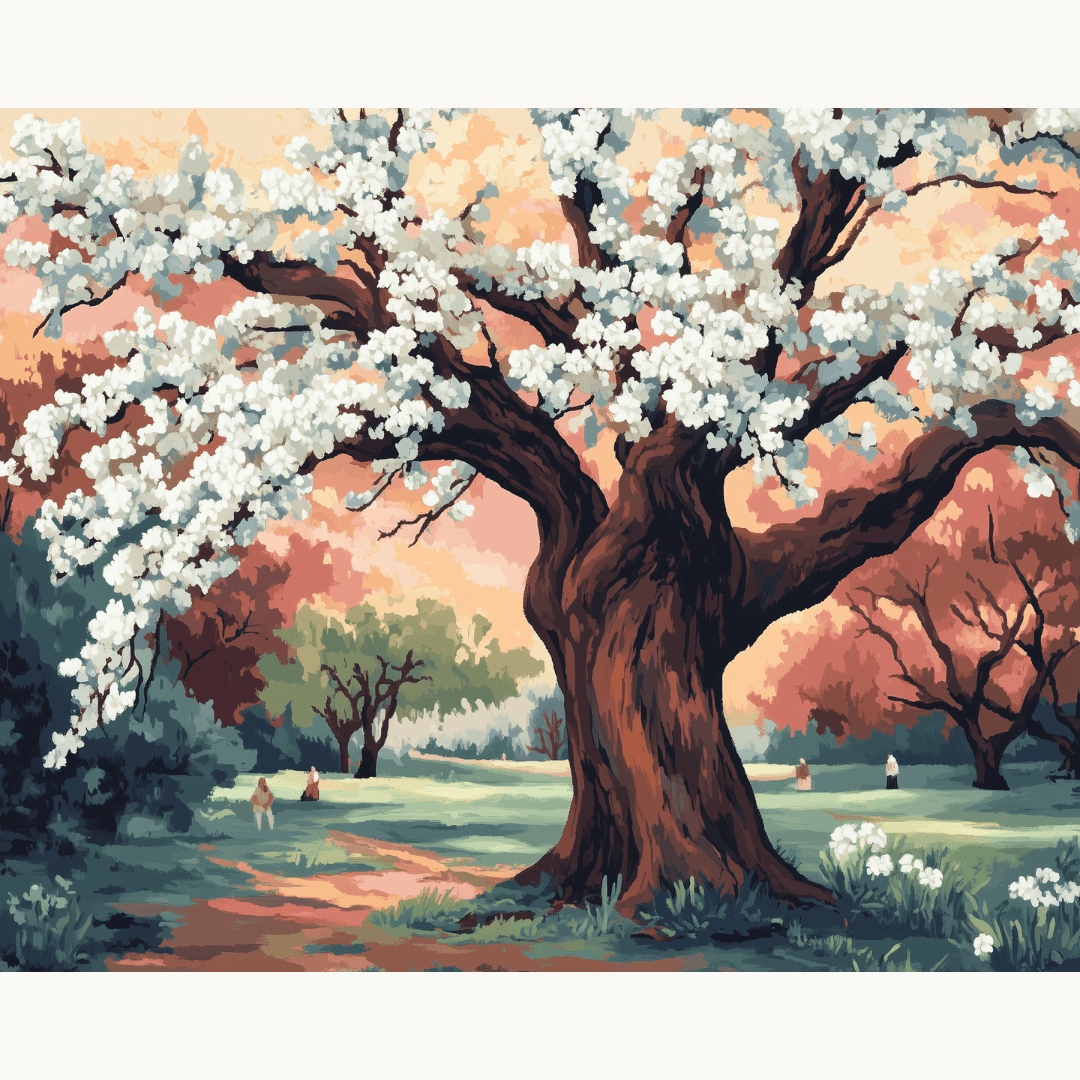Plum Garden - Number Artist Diamond Painting Kits