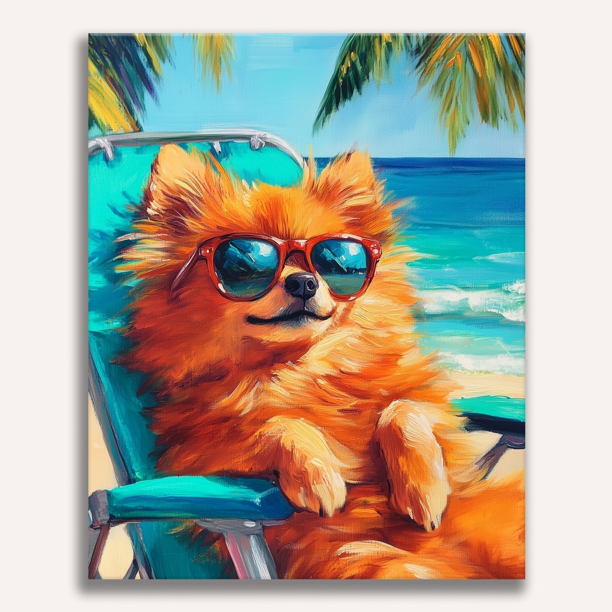 Pomeranian Seaside - Number Artist Diamond Painting Kits