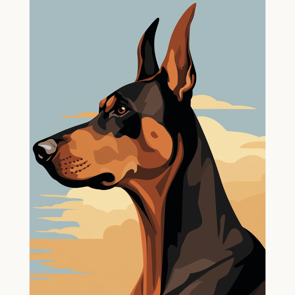 Pondering Dobermann - Number Artist Diamond Painting Kits