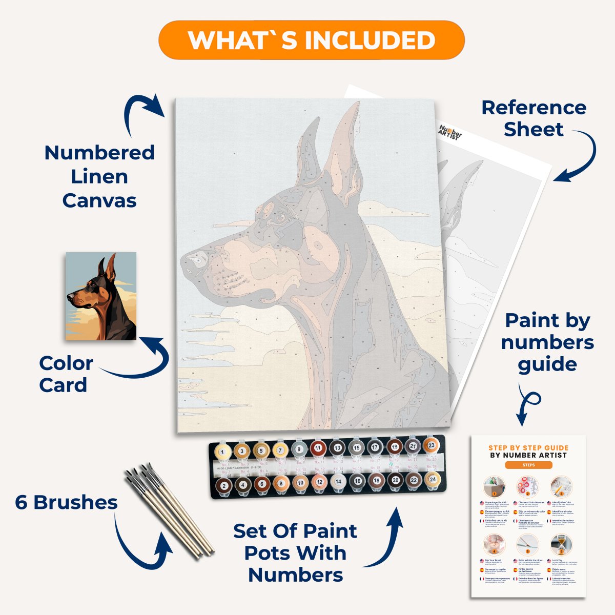 Pondering Dobermann - Number Artist Paint By Numbers Kits