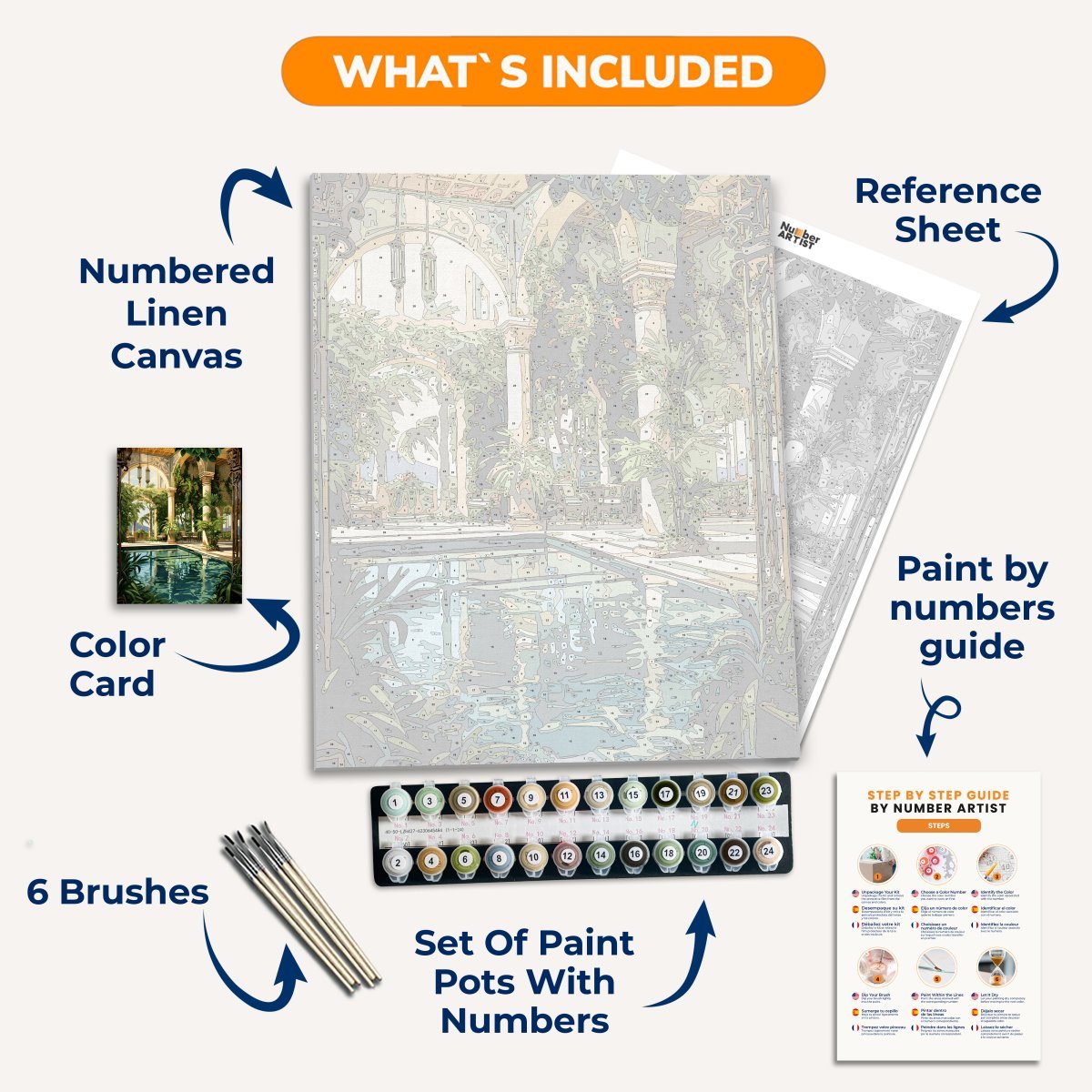 Poolside Flora - Number Artist Diamond Painting Kits