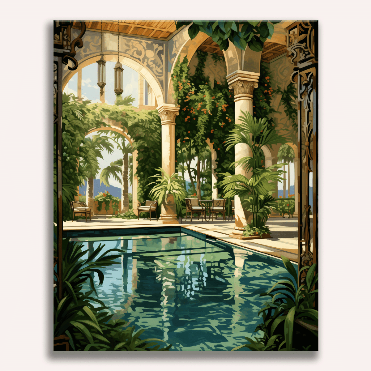 Poolside Flora - Number Artist Diamond Painting Kits