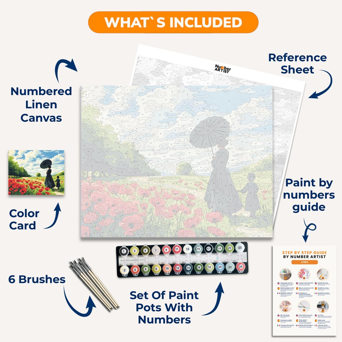 Poppies - Number Artist Diamond Painting Kits