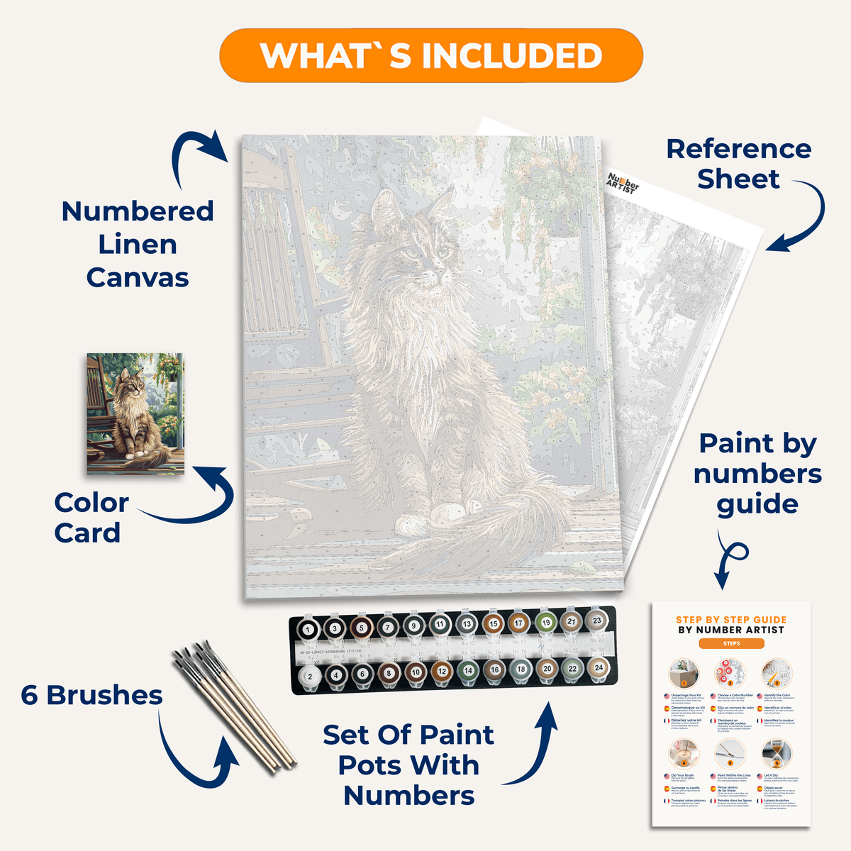 Porch Maine Coon - Number Artist Paint by Numbers Kits