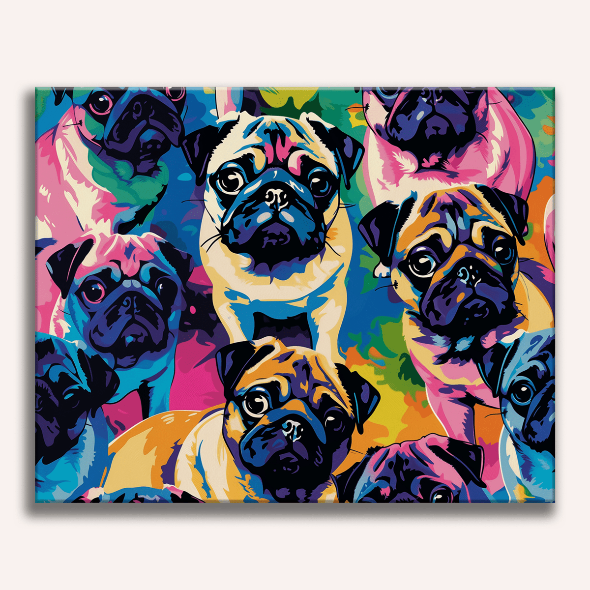 Pug Family - Number Artist Diamond Painting Kits