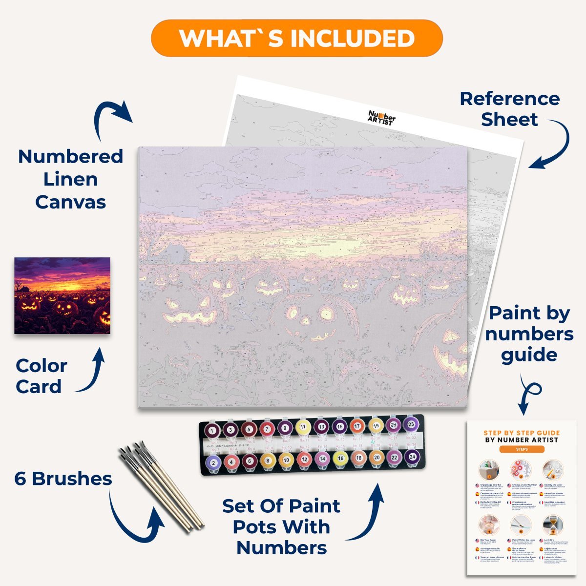 Pumpkin Sunset - Number Artist Diamond Painting Kits