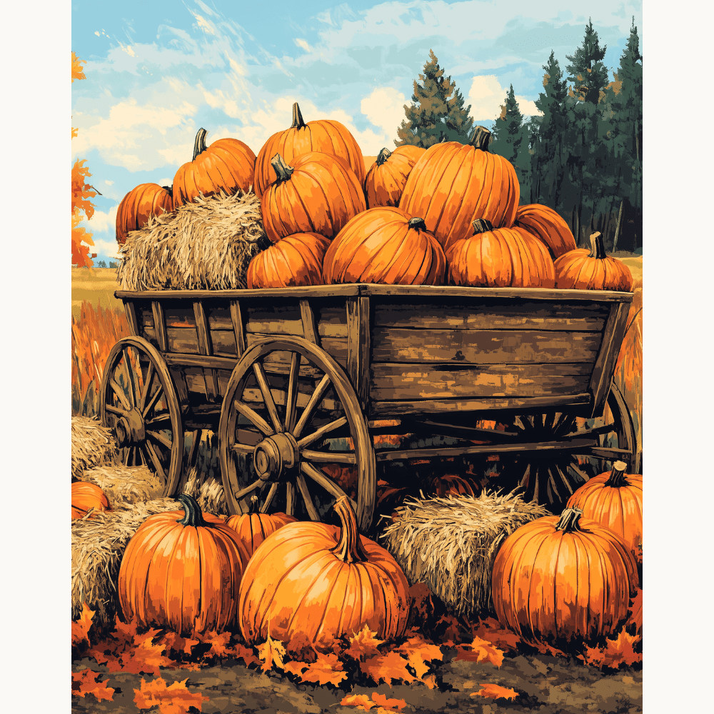 Pumpkin Wagon - Number Artist Diamond Painting Kits