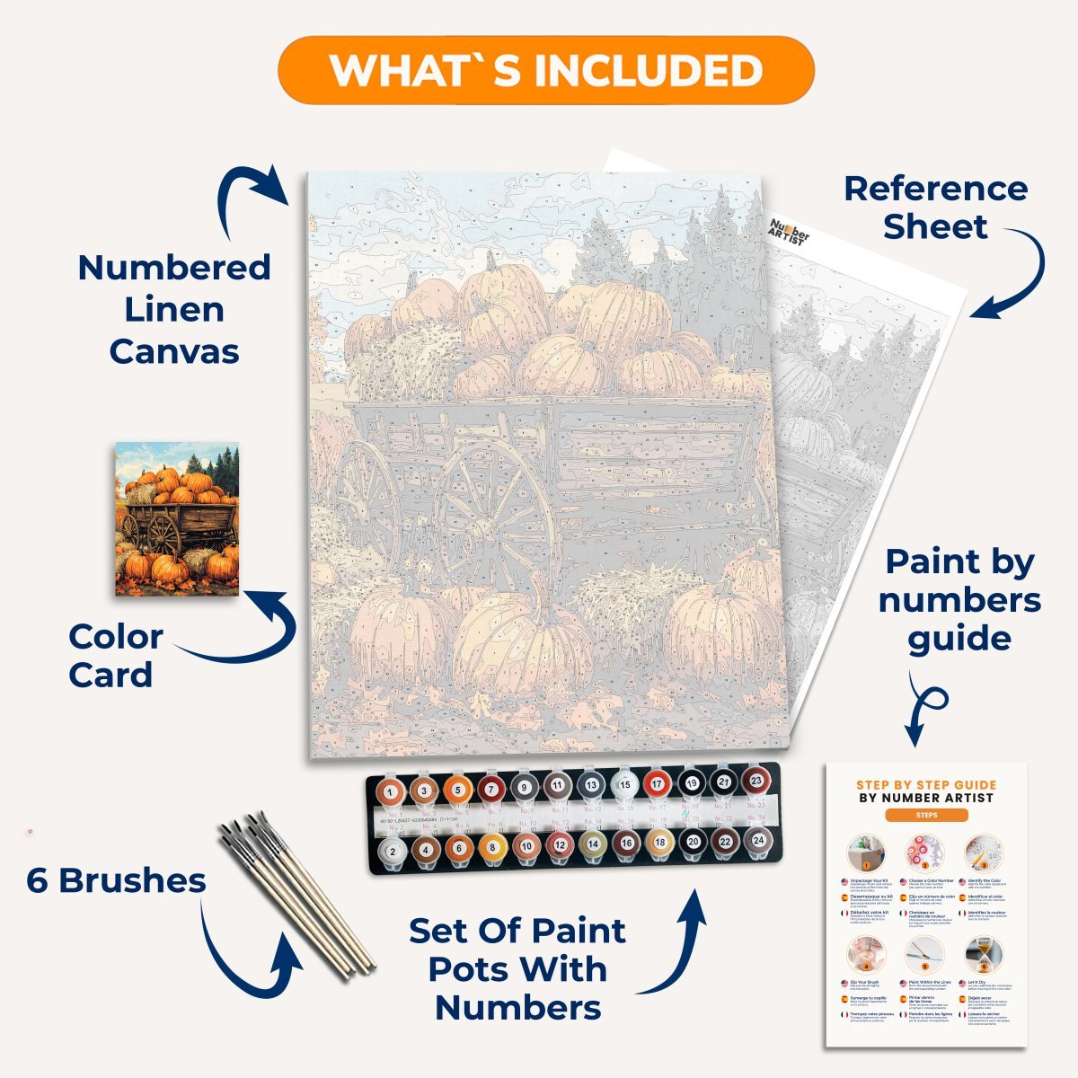 Pumpkin Wagon - Number Artist Diamond Painting Kits