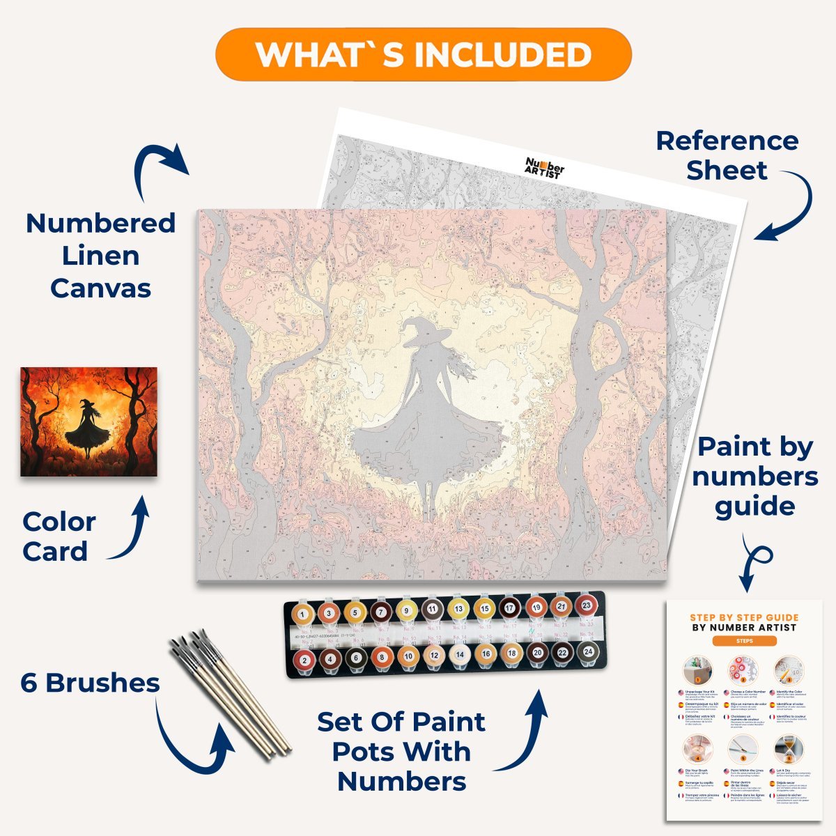Pumpkin Witch - Number Artist Diamond Painting Kits