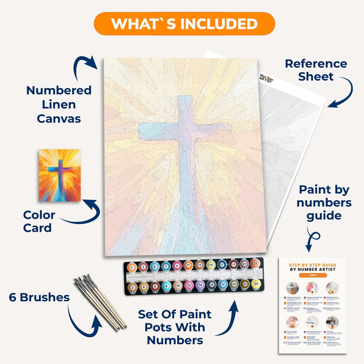 Radiant Cross - Number Artist Diamond Painting Kits