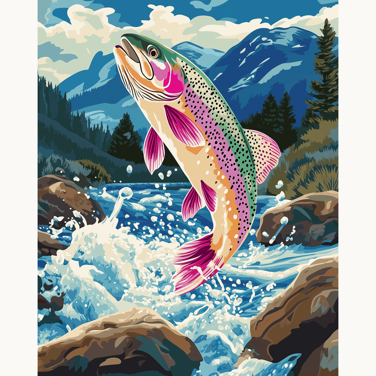 Rainbow Trout - Number Artist Paint by Numbers Kits
