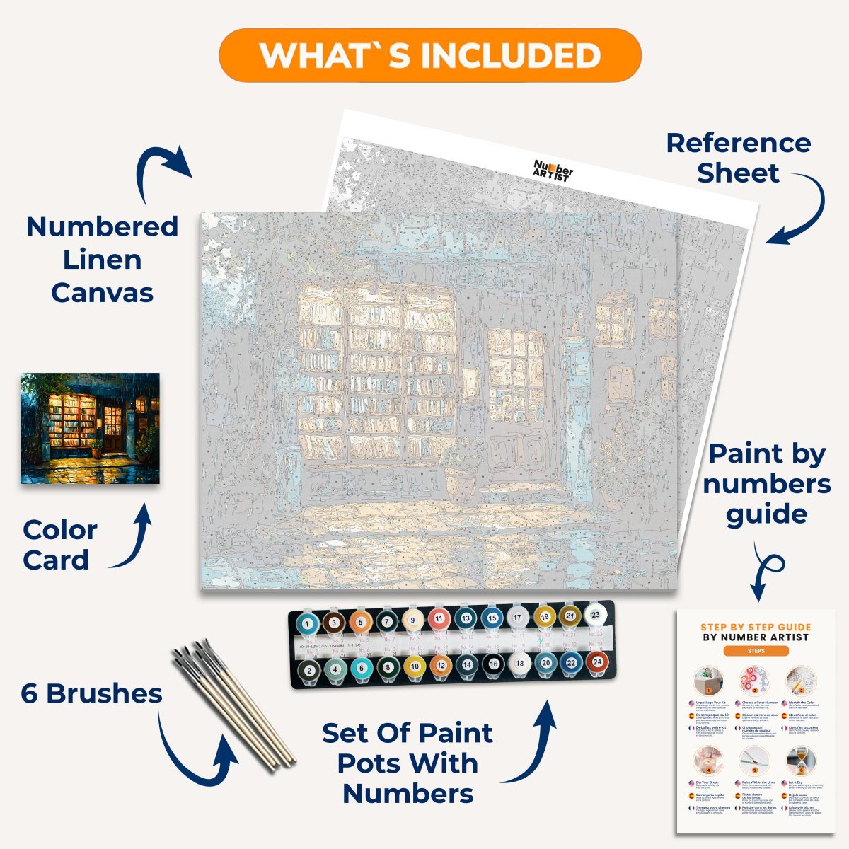 Rainy Library - Number Artist Diamond Painting Kits