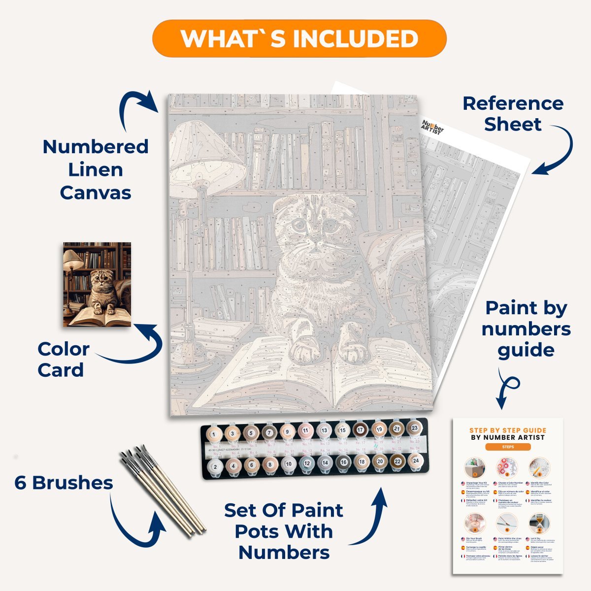 Reader Cat - Number Artist Diamond Painting Kits