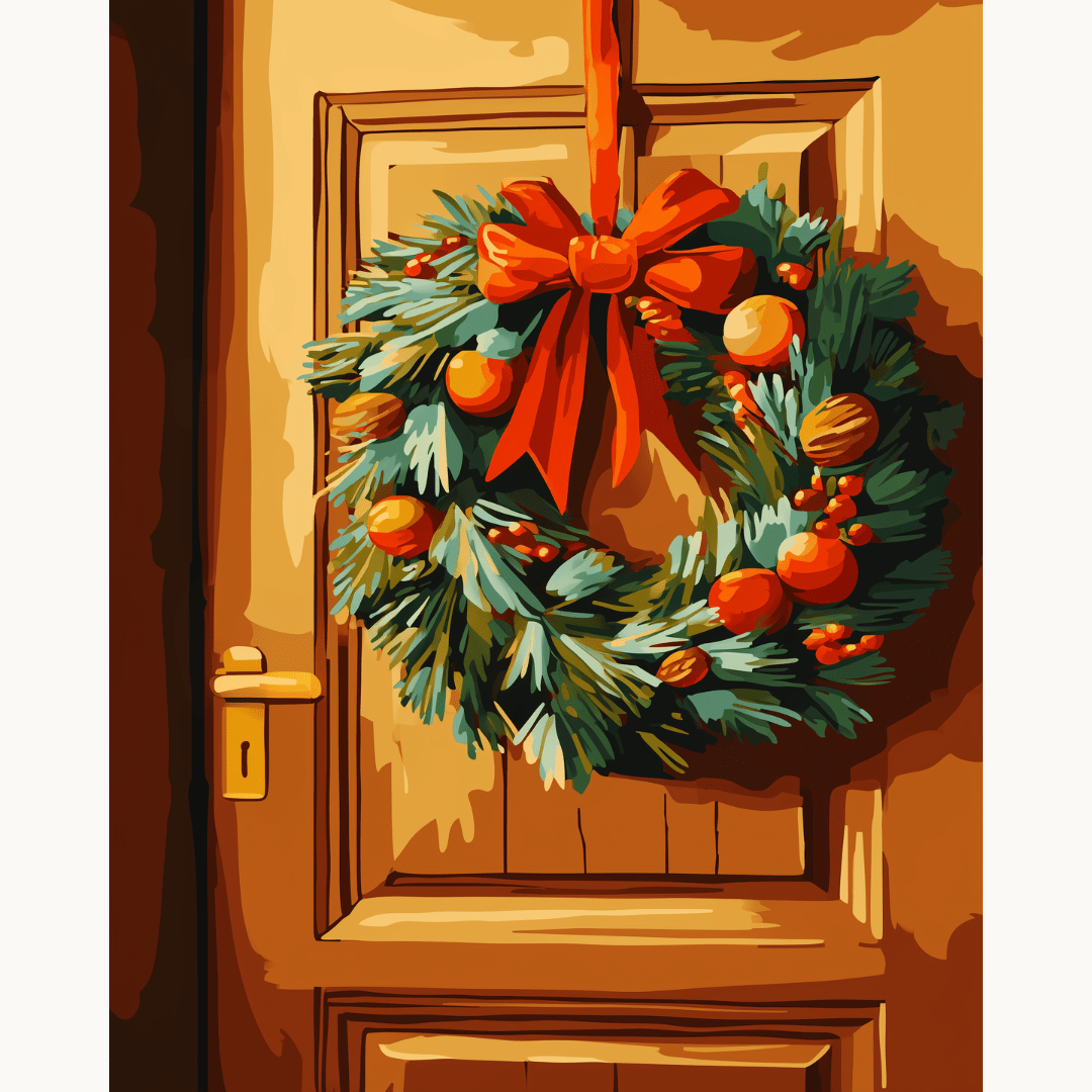 Red Bow Wreath
