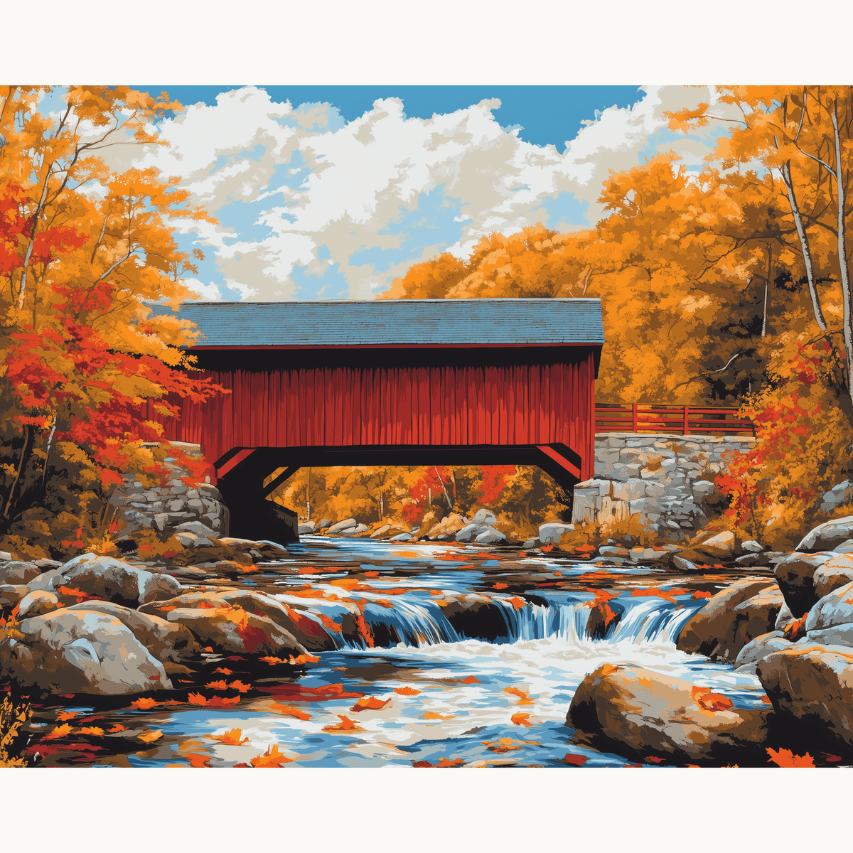 Red Bridge - Number Artist Paint by Numbers Kits