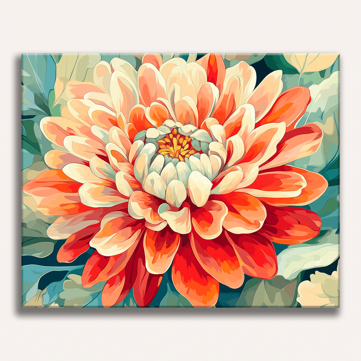 Red Chrysanthemum - Number Artist Diamond Painting Kits