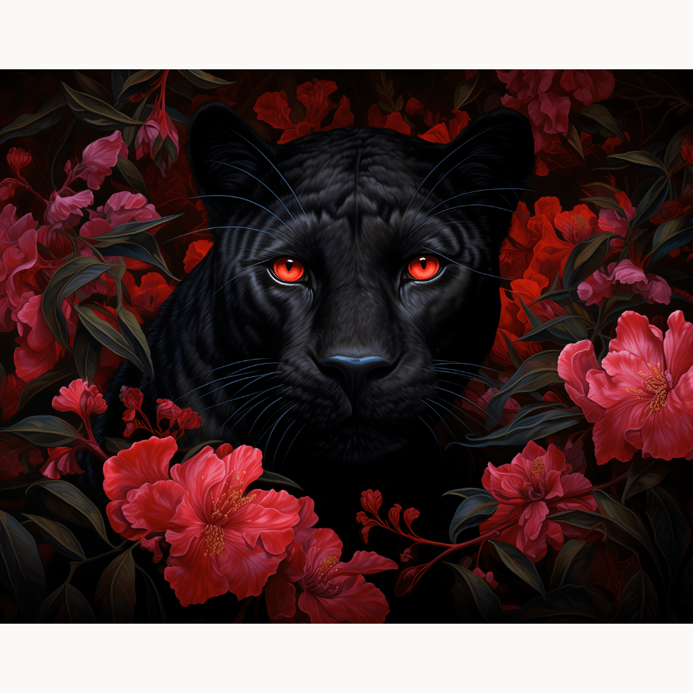 Red Eyed Panther - Number Artist Diamond Painting Kits