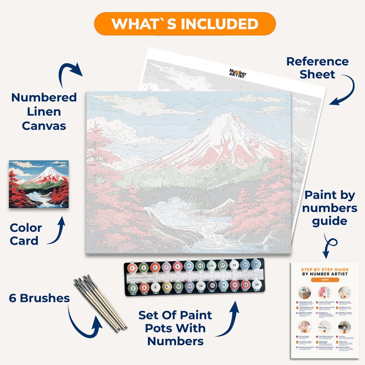 Red Fuji - Number Artist Diamond Painting Kits