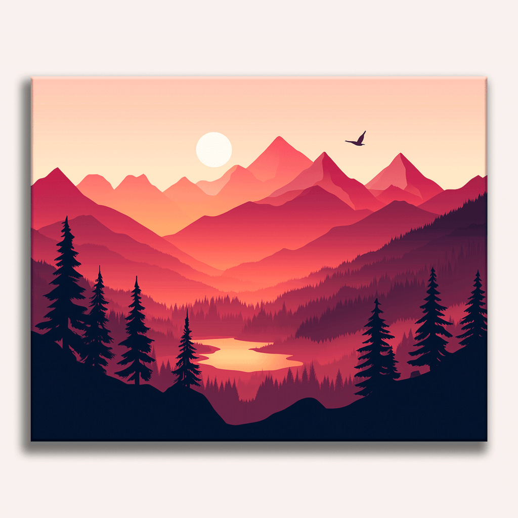 Red Sky Valley Paint by Numbers Kit