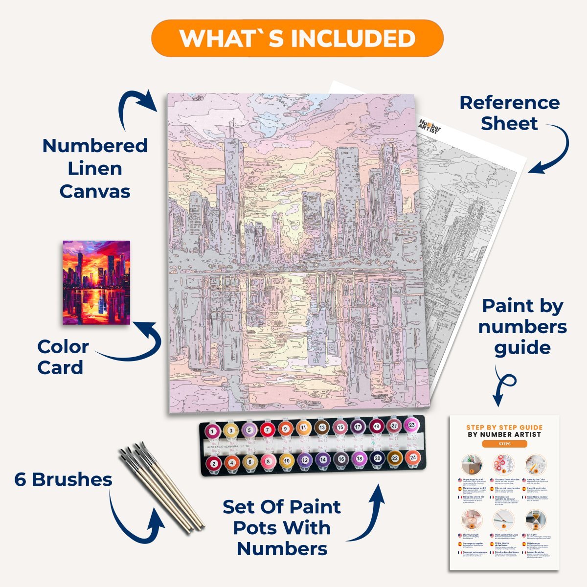 Red Sun City - Number Artist Diamond Painting Kits