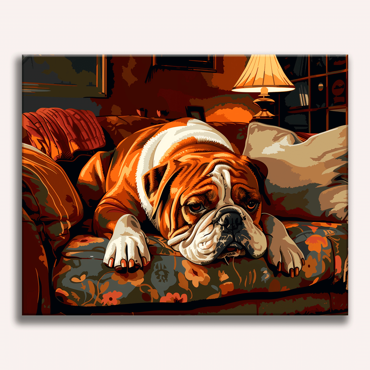 Relaxed Bulldog - Number Artist Diamond Painting Kits
