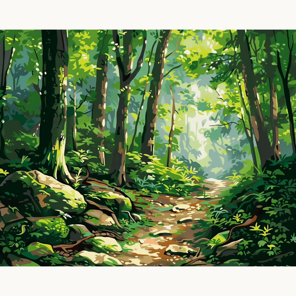 Relaxing Forest Walk - Number Artist Diamond Painting Kits