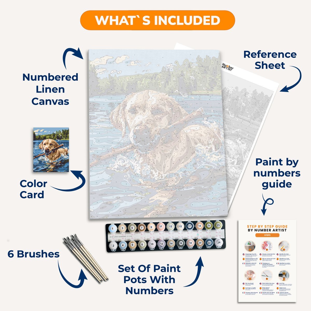 Retrieving a Stick - Number Artist Diamond Painting Kits