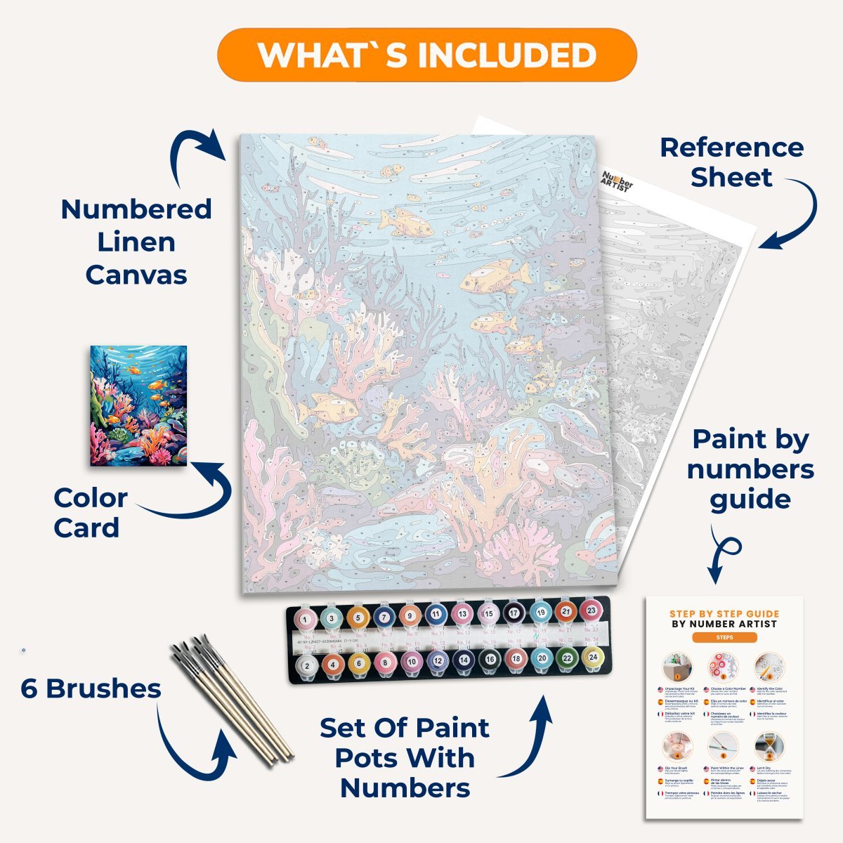 Rich Coral Reef - Number Artist Diamond Painting Kits