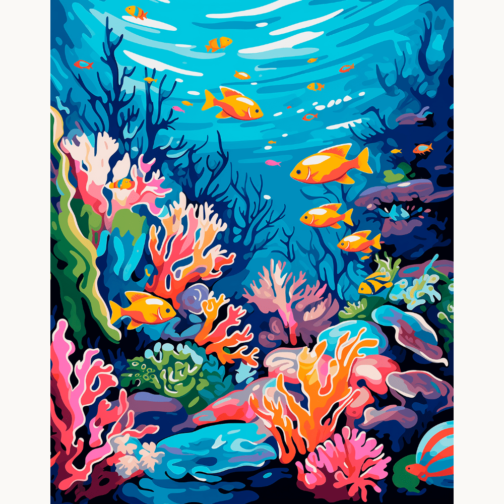 Rich Coral Reef - Number Artist Diamond Painting Kits