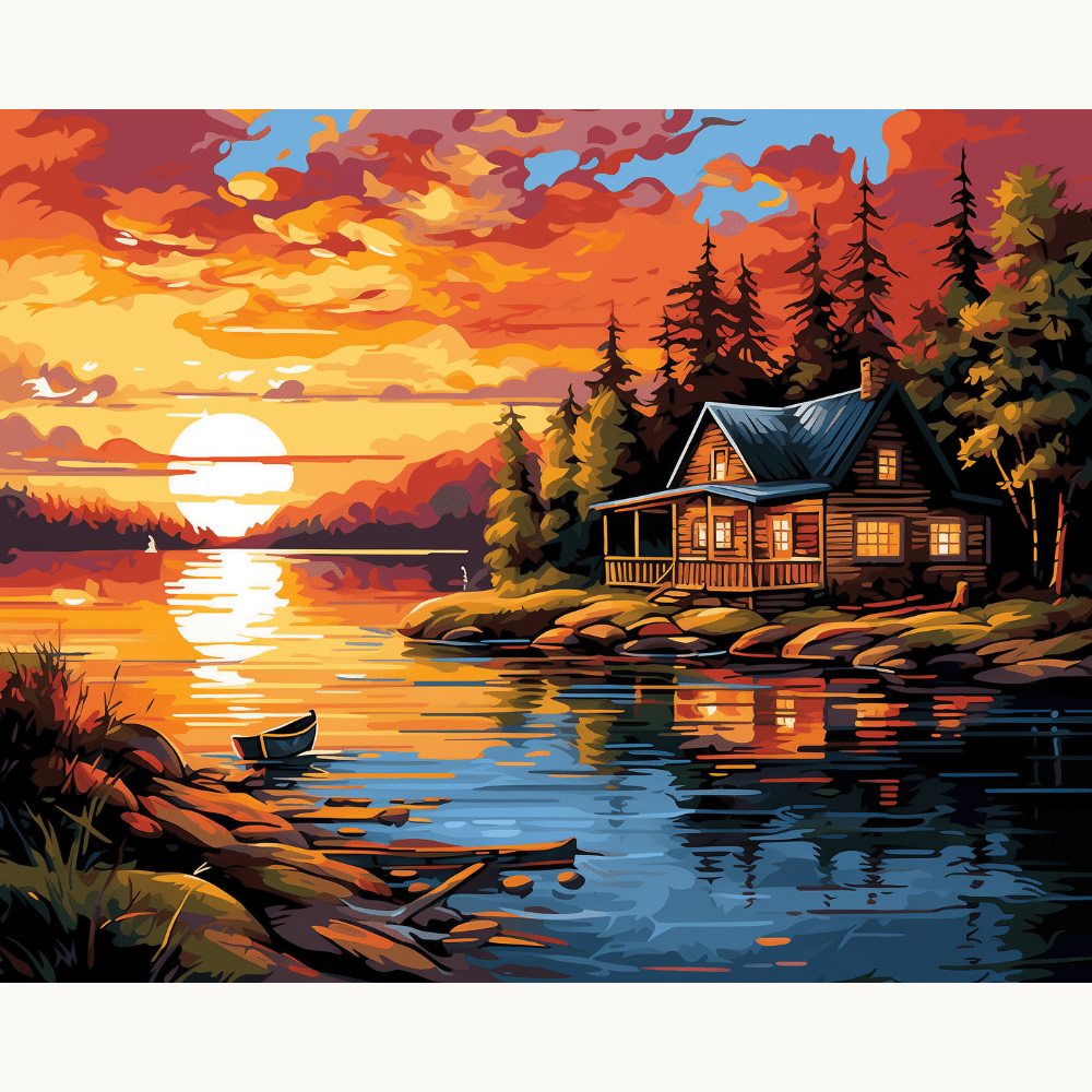 Riverside Cabin - Number Artist Paint By Numbers Kits