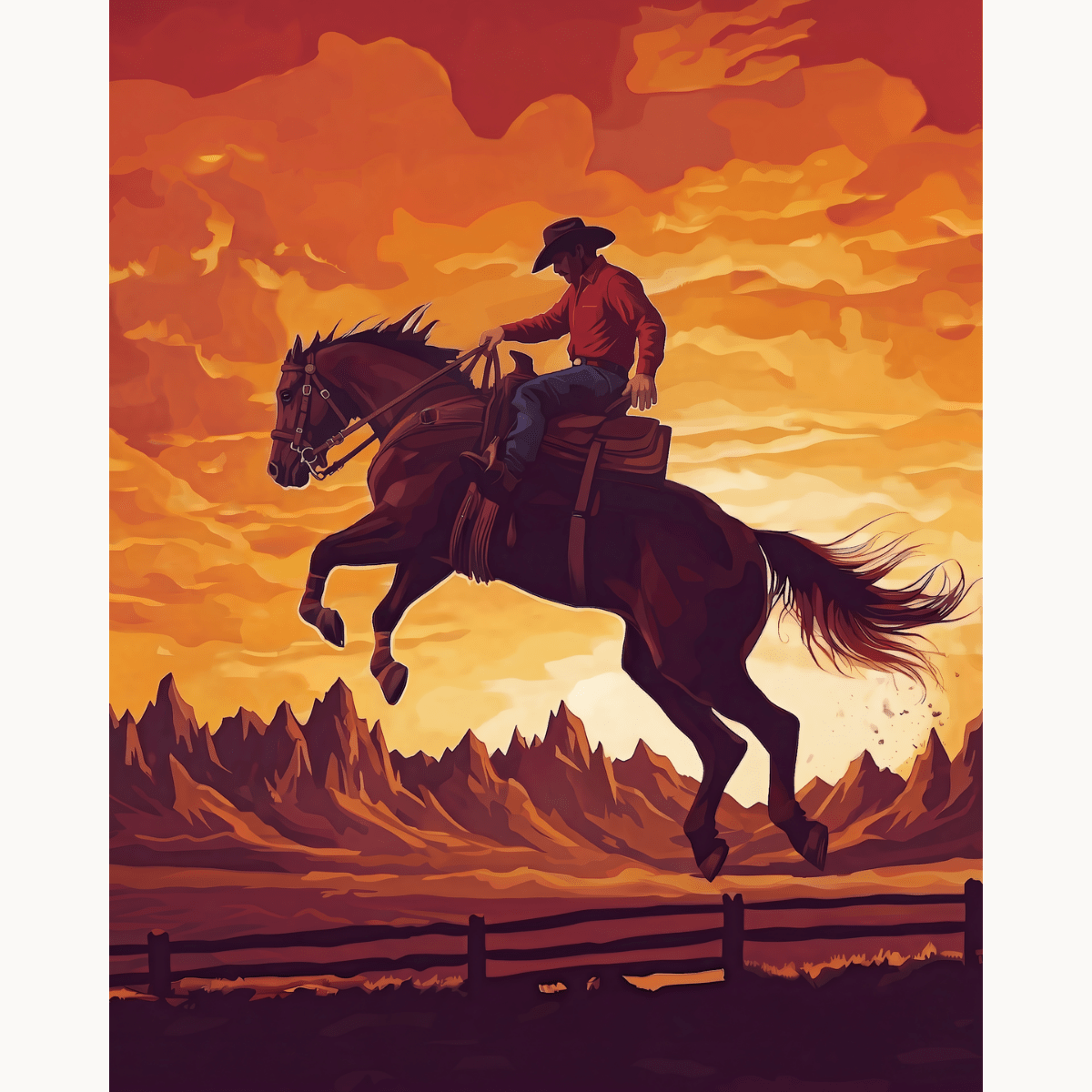 Rodeo Cowboy - Number Artist Paint by Numbers Kits